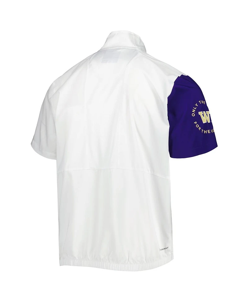 Men's adidas White Washington Huskies M Stm Aeroready Quarter-Zip Jacket