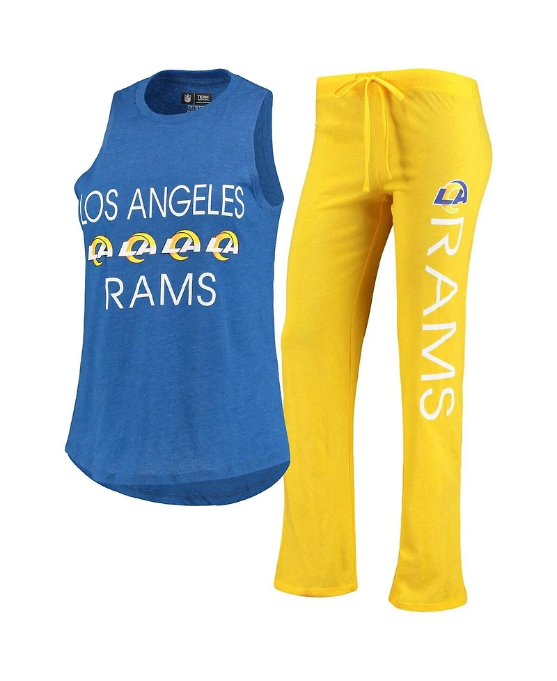Women's Concepts Sport Gold, Royal Los Angeles Rams Muscle Tank Top and Pants Sleep Set