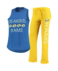 Women's Concepts Sport Gold, Royal Los Angeles Rams Muscle Tank Top and Pants Sleep Set