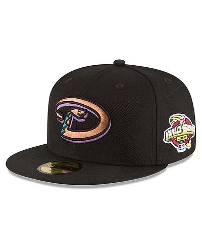 Men's New Era Black Arizona Diamondbacks 2001 World Series Wool 59FIFTY Fitted Hat
