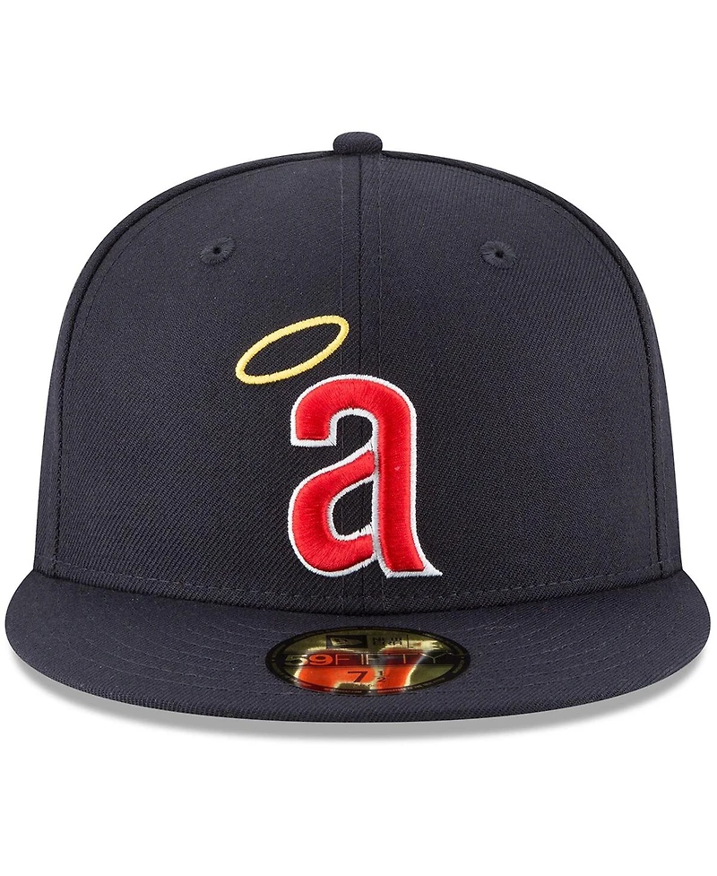 Men's New Era Navy California Angels Cooperstown Collection Wool 59FIFTY Fitted Hat
