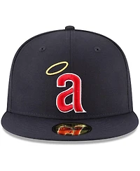 Men's New Era Navy California Angels Cooperstown Collection Wool 59FIFTY Fitted Hat