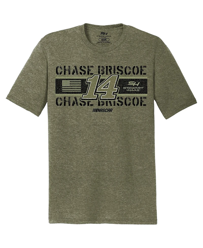 Men's Stewart-Haas Racing Team Collection Green Chase Briscoe Flag Tri-Blend T-shirt