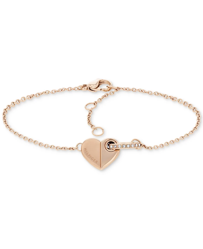 Tommy Hilfiger Pave Ring & Heart Link Bracelet