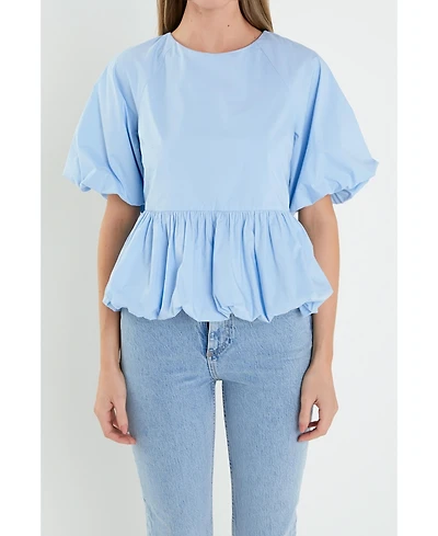 Women's Balloon Poplin Top