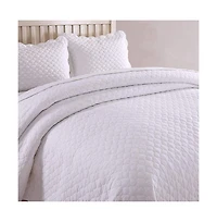 MarCielo 100% White Cotton Quilt Bedspread Set B34 - King
