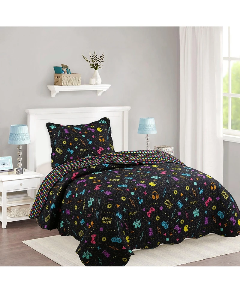 MarCielo Kids Boys Quilt Set Bedspread Coverlet Set A80 - Twin