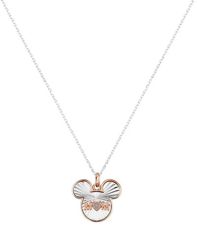 Disney Cubic Zirconia Heart Mickey Mouse Mom Pendant Necklace