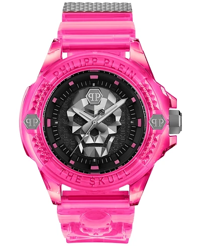 Philipp Plein Unisex The Skull Scuba Duba Pink Silicone Strap Watch 44mm