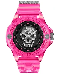 Philipp Plein Unisex The Skull Scuba Duba Pink Silicone Strap Watch 44mm