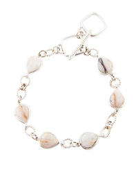 Barse Astro Genuine Wood Opal Teardrop Link Bracelet