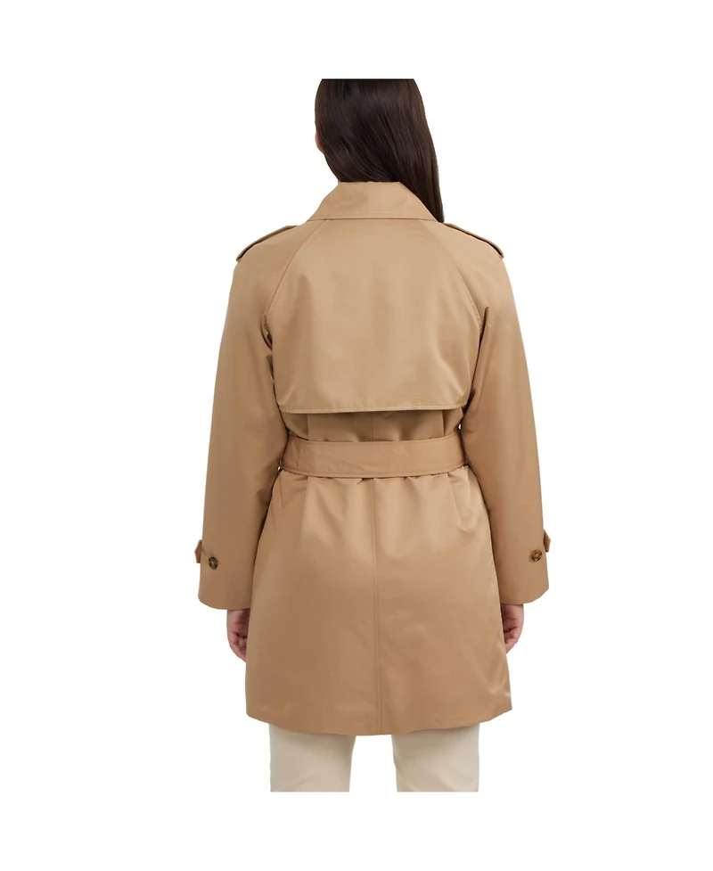 Ellen Tracy Women's Women's Cinched Waist Gillet Trench Coat
