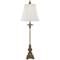 Regency Hill Juliette Traditional Buffet Table Lamps 36 1/2" Tall Set of 2 Antique Gold Ornate Base White Bell Shade for Bedroom Living Room Beds