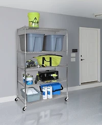 Seville Classics UltraDurable 5-Tier Nsf Steel Wire Shelving, 48" W x 24" D x 76" H