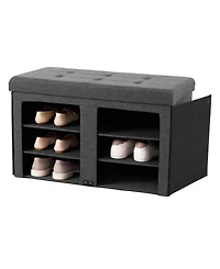 Seville Classics Cushioned Ottoman Shoe Storage Bench