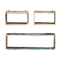 3 Piece Wall Cube Shelf Set Solid Reclaimed Wood