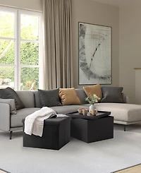 Seville Classics Xl Square Storage Ottoman