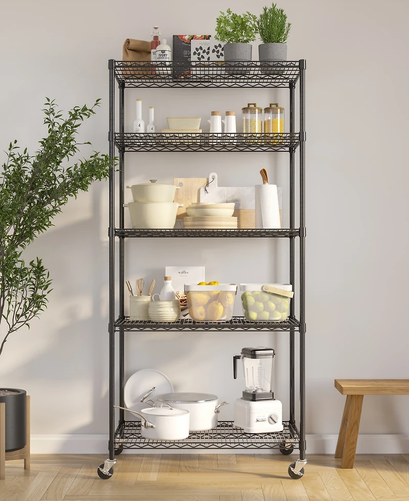 Seville Classics UltraDurable 5-Tier Nsf Steel Wire Shelving System