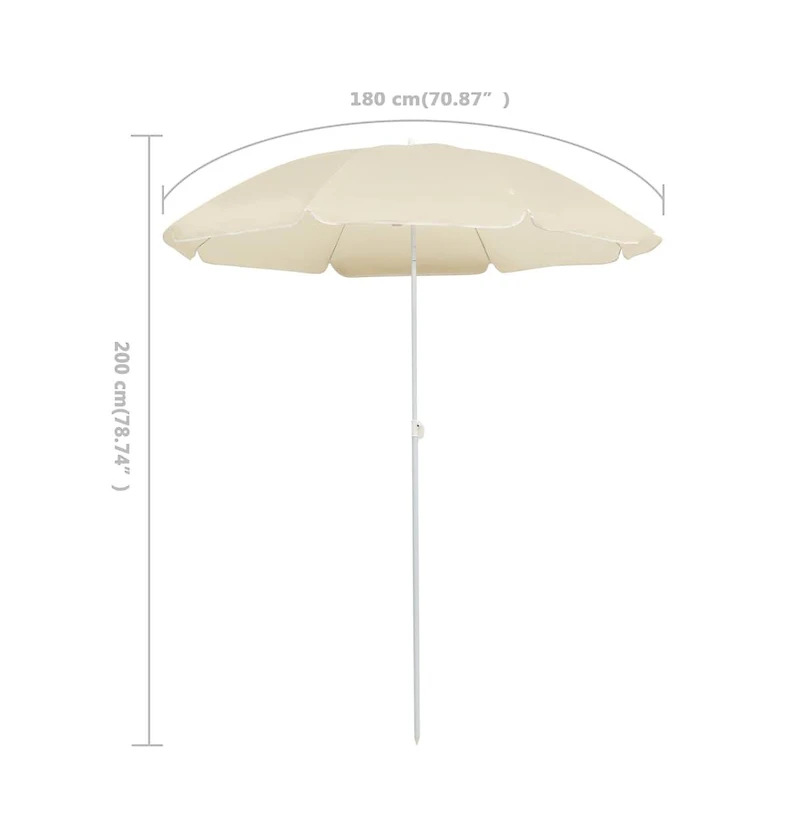 Outdoor Parasol with Steel Pole Sand 70.9"