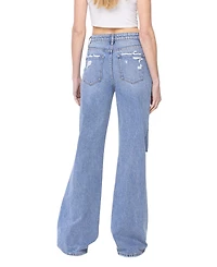 Flying Monkey Women's Super High Rise 90'S Vintage-like Flare Jeans