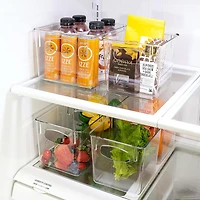 Sorbus 8 Pack Small Clear Storage Bins with Handles - for Kitchen, Cabinet Organizer, Pantry & Refrigerator