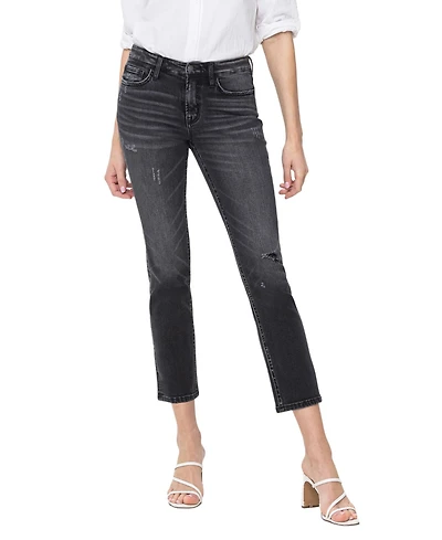 Flying Monkey Women's Mid Rise Slim Straight Jeans