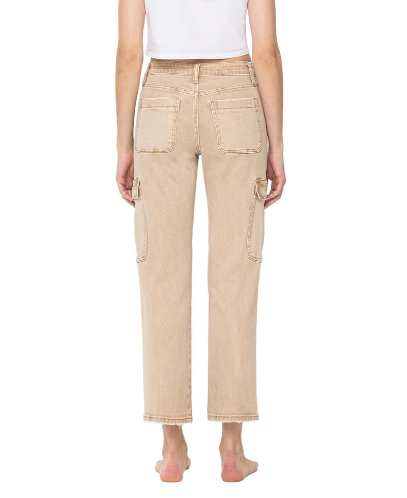 Vervet Women's High Rise Cargo Straight Jeans
