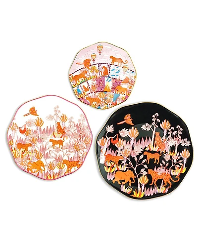 Jessie Zhao New York Travel Around World Bone China Plates, Set Of Three