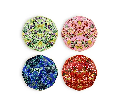 Jessie Zhao New York Leopards Forest Bone China Salad Plates, Set of Four