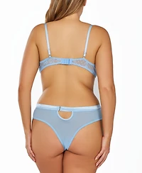 iCollection Plus 2Pc. Lingerie Set Patterned with Soft Lace