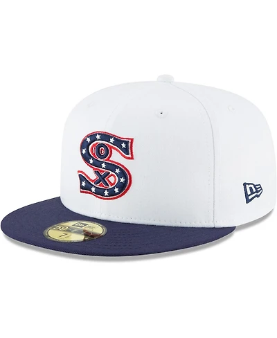 Men's New Era White Chicago Sox Cooperstown Collection Wool 59FIFTY Fitted Hat