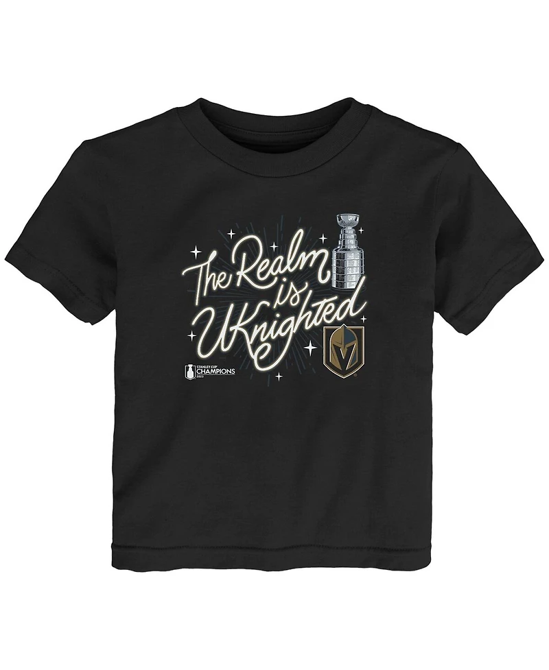 Baby Boys and Girls Fanatics Black Vegas Golden Knights 2023 Stanley Cup Champions Celebration T-shirt
