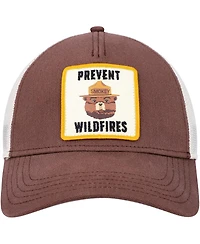 Men's American Needle Brown, Cream Smokey the Bear Valin Trucker Snapback Hat