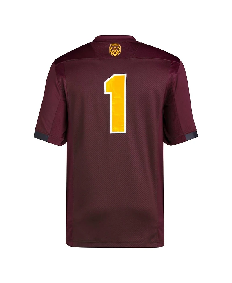 Men's adidas #1 Maroon Arizona State Sun Devils Premier Football Jersey