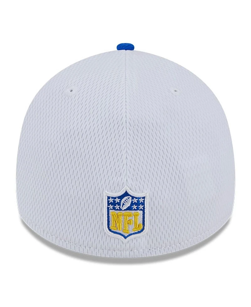 Men's New Era White, Royal Los Angeles Rams 2023 Sideline 39THIRTY Flex Hat
