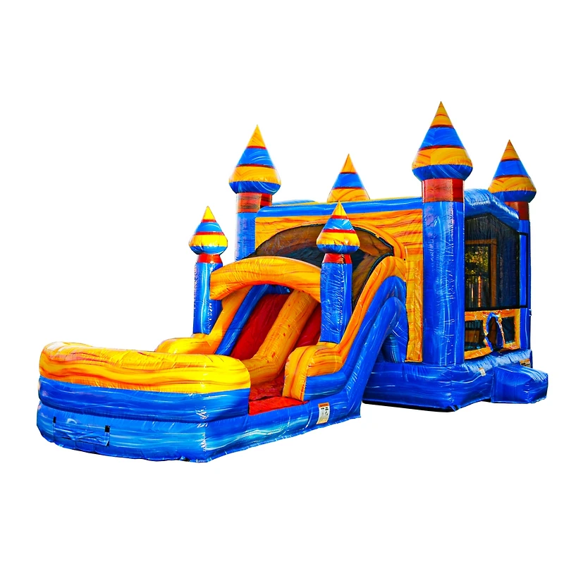 JumpOrange Melting Artic Commercial Grade Bounce House Water Slide Combo with Pool for Kids and Adults (with Blower), Basketball Hoop, Wet Dry Use, Ou