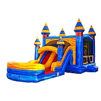 JumpOrange Melting Artic Commercial Grade Bounce House Water Slide Combo with Pool for Kids and Adults (with Blower), Basketball Hoop, Wet Dry Use, Ou