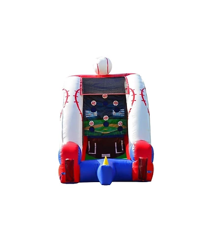 JumpOrange Inflatable Baseball Game (with Blower, Bat, and Balls), Kids and Adults, Commercial Grade, Rental Game, Hoop Shot Target, Toss Game, Outdoo