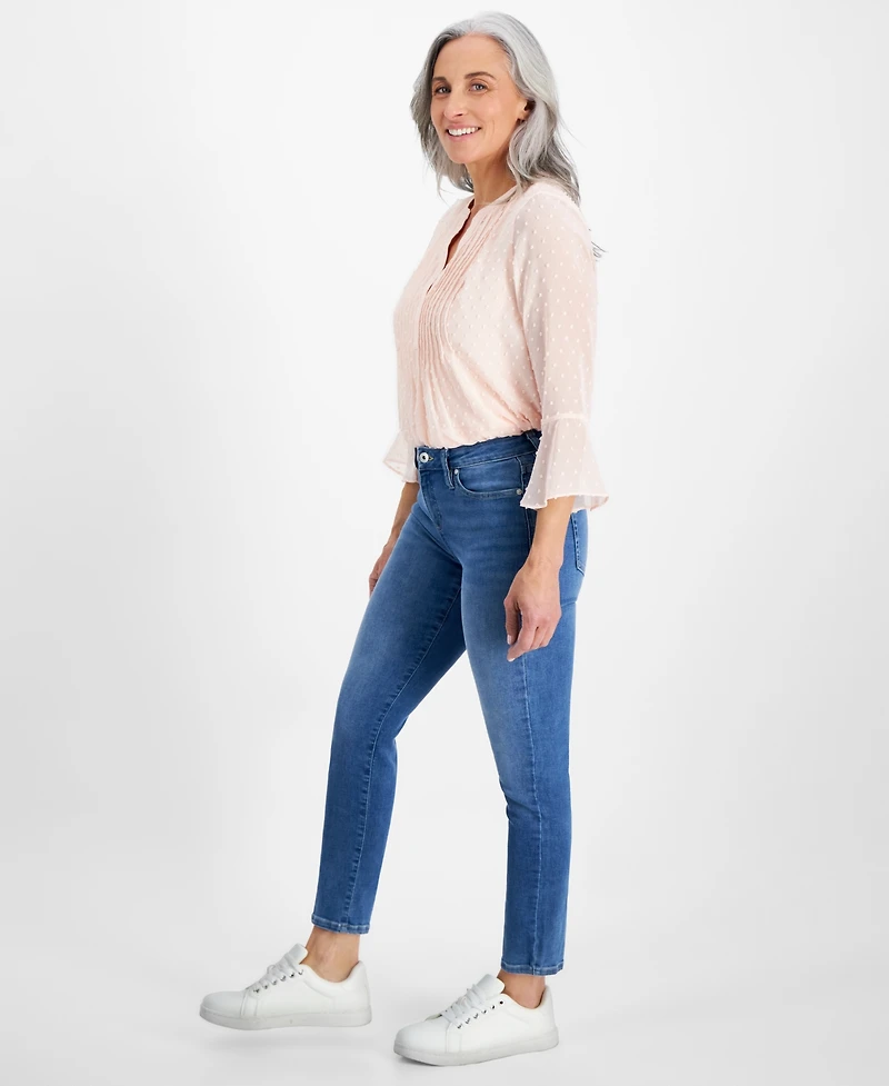 Style & Co Petite Mid Rise Slim Leg Jeans, Created for Macy's