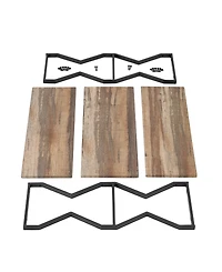 Rustic Industrial 3-Tier Zigzag Floating Wall Shelf