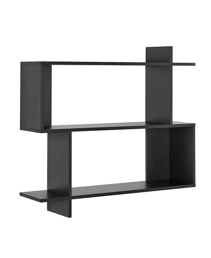 Danya B Manasa Floating Geometric Kilter Two-Tier Wall Shelf