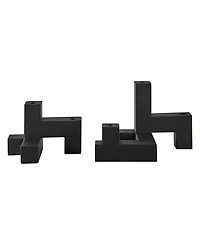 Danya B Contemporary Metal 2-Piece Stacking Candelabra Taper Candle Holder Set