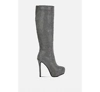 nebula rhinestone embellished stiletto calf boots