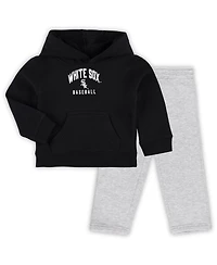 Baby Boys and Girls Black, Heather Gray Chicago White Sox Play by Pullover Hoodie Pants Set