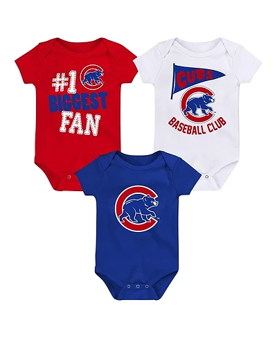 Baby Boys and Girls Fanatics Chicago Cubs Fan Pennant 3-Pack Bodysuit Set