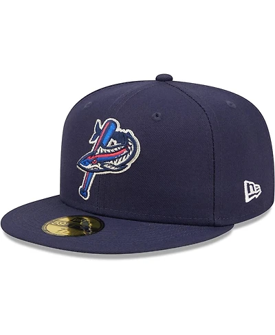 Men's New Era Navy Pensacola Blue Wahoos Authentic Collection Team Game 59FIFTY Fitted Hat