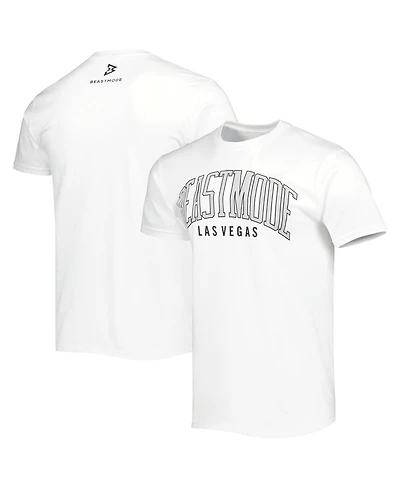 Men's White Beast Mode Logo Collegiate T-shirt