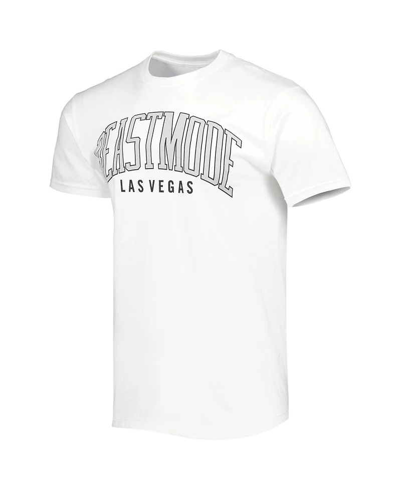 Men's White Beast Mode Logo Collegiate T-shirt