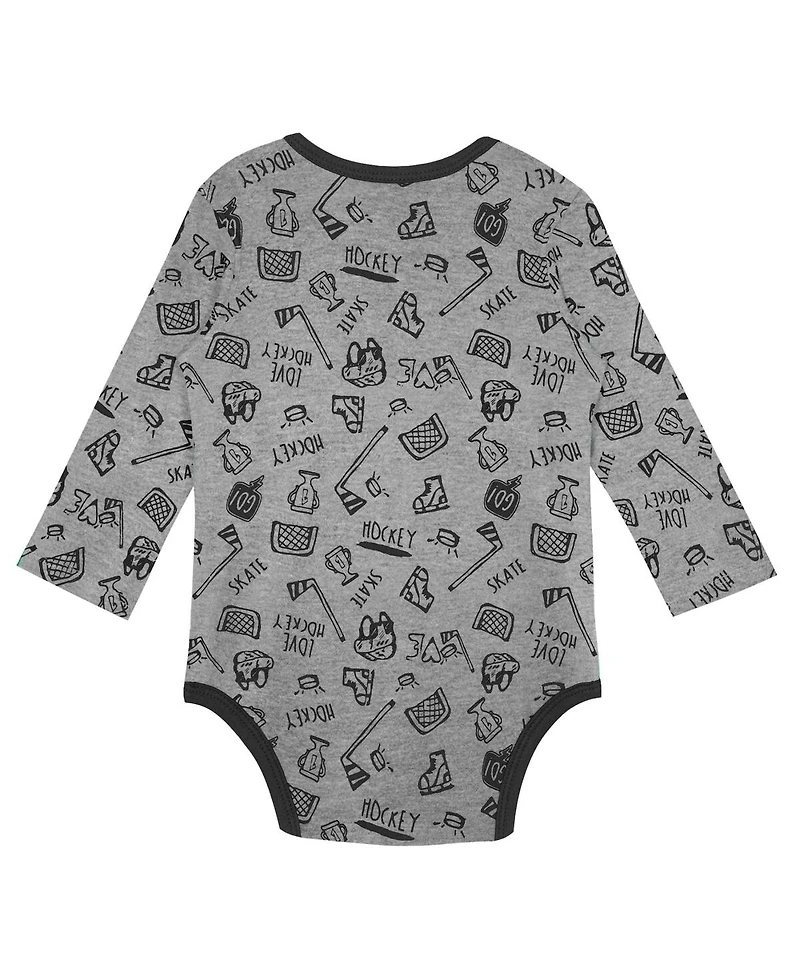 Baby Boys and Girls Gray Los Angeles Kings Dynamic Defender Long Sleeve Bodysuit