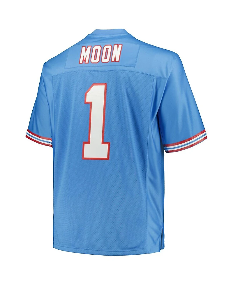 Men's Mitchell & Ness Warren Moon Light Blue Houston Oilers Big and Tall 1993 Legacy Retired Player Jersey